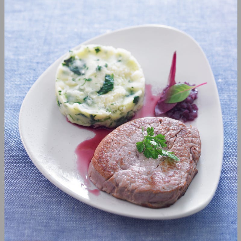 Filet de bœuf à la purée au cresson