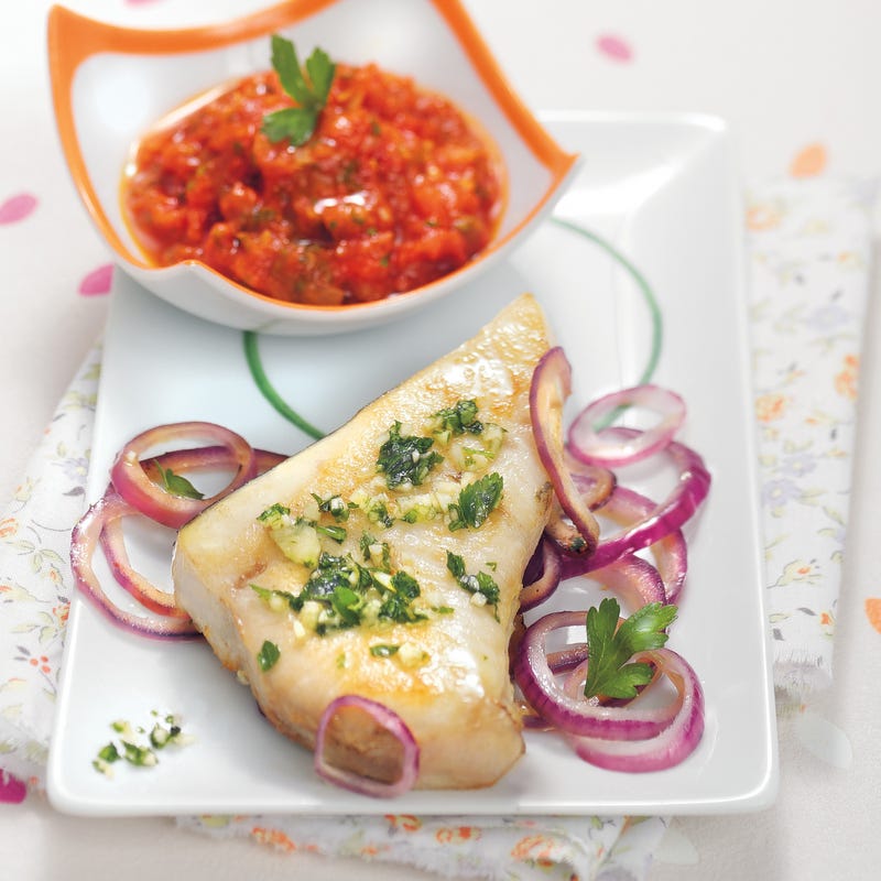 Photo de/du Plancha d'espadon à la piperade par WW