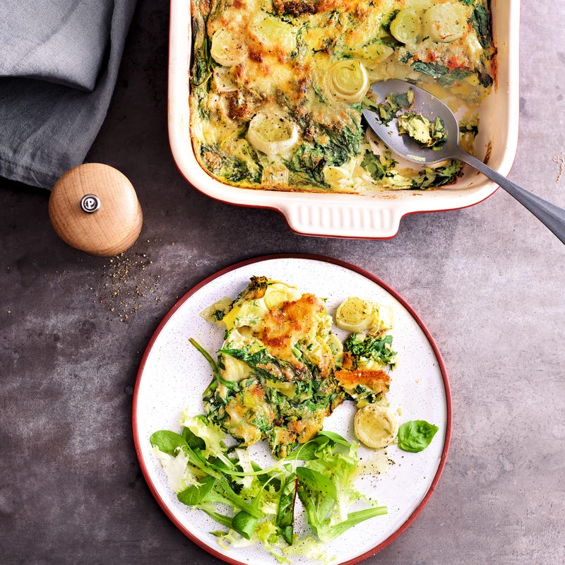 Frittata aux épinards et poireaux