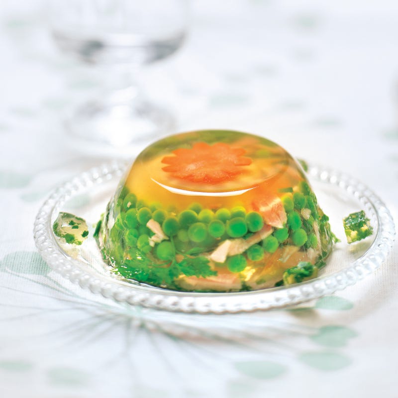 Photo de/du Œufs en gelée aux herbes et petits pois par WW