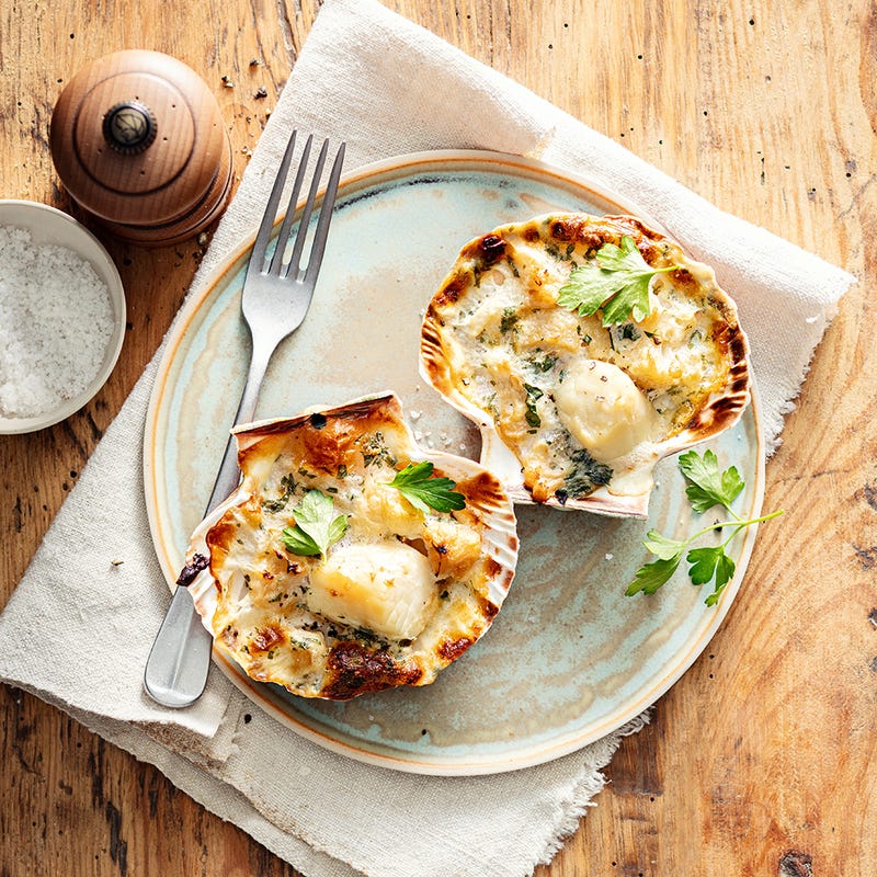 Gratin de chou-fleur aux saint-jacques