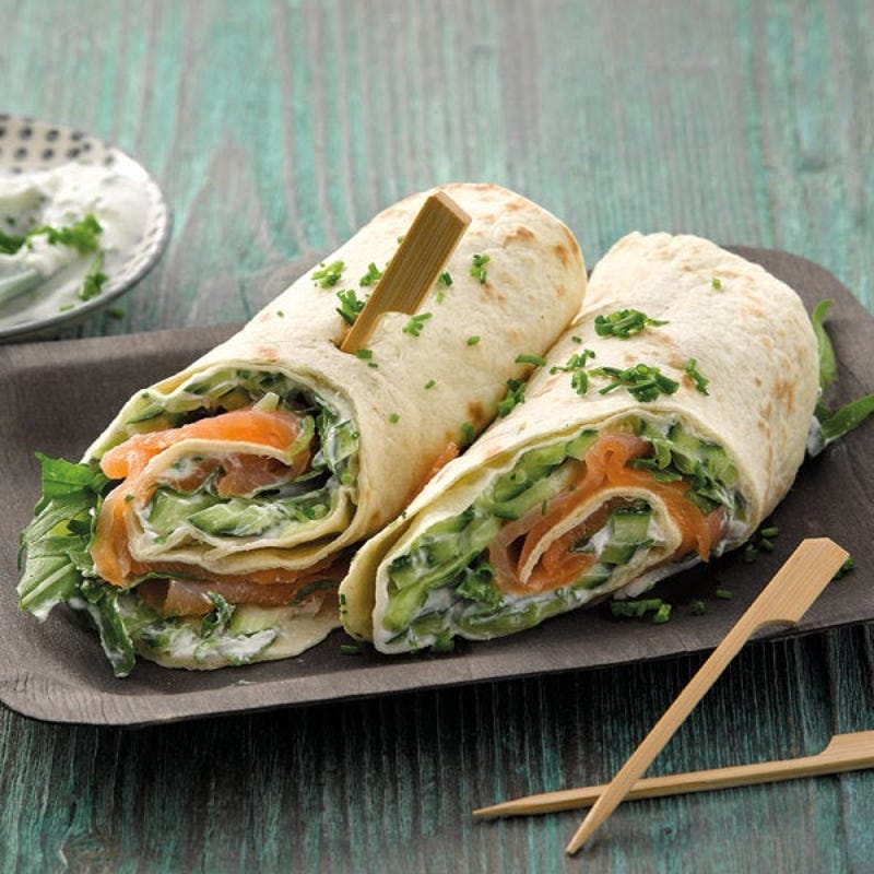 Wrap de saumon et crème de skyr