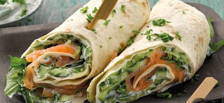 Wrap de saumon et crème de skyr