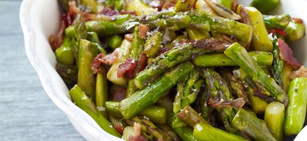 Asperges sautées au lard