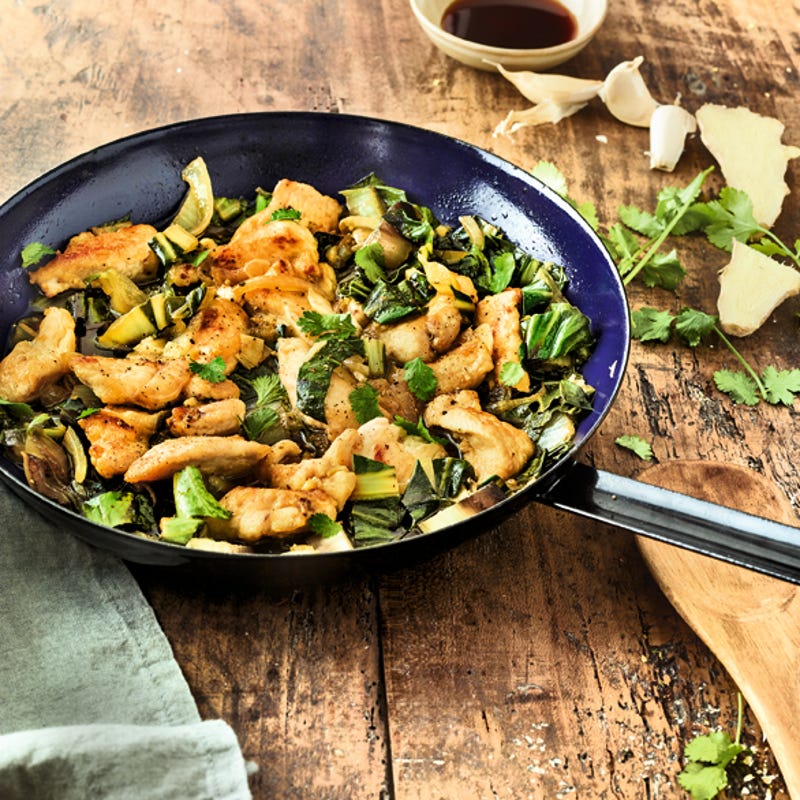 Photo de/du Poulet sauté au sésame et bok choy par WW