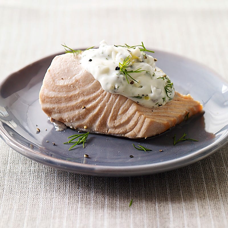 Photo de/du Saumon poché, mayonnaise aux câpres par WW