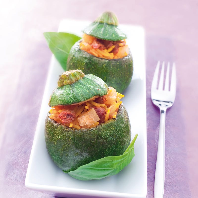 Photo de/du Courgettes farcies au riz safrané et épicé par WW