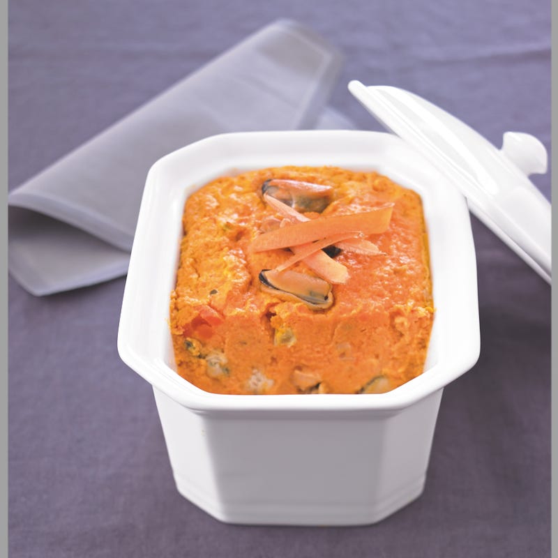 Terrine de moules aux carottes et au curry