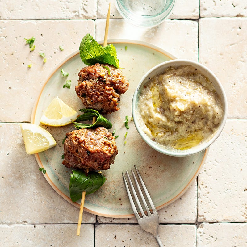 Brochette de kefta à la coriandre