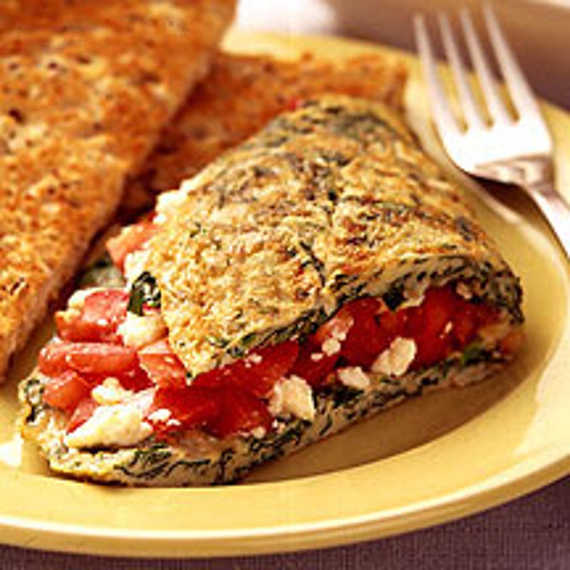 Photo de/du Omelette épinards, tomates et feta par WW