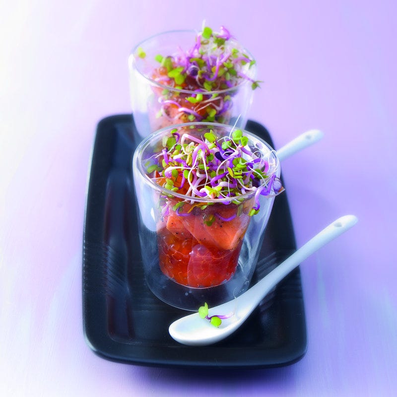 Photo de/du Bouchées de saumon et perles de tapioca par WW