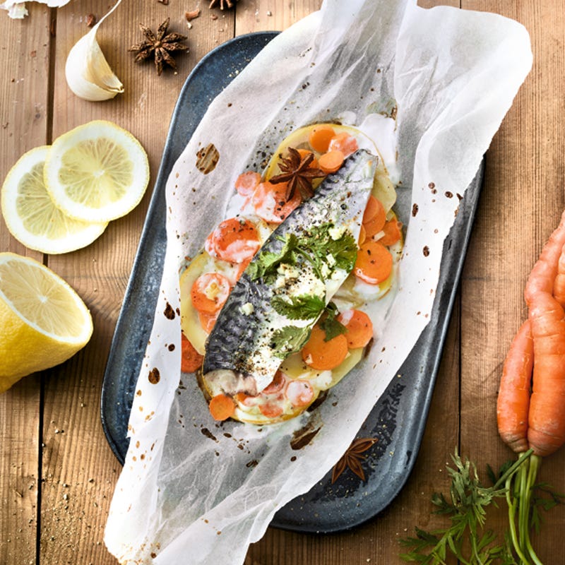 Photo de/du Papillote de maquereau au citron et petits légumes par WW