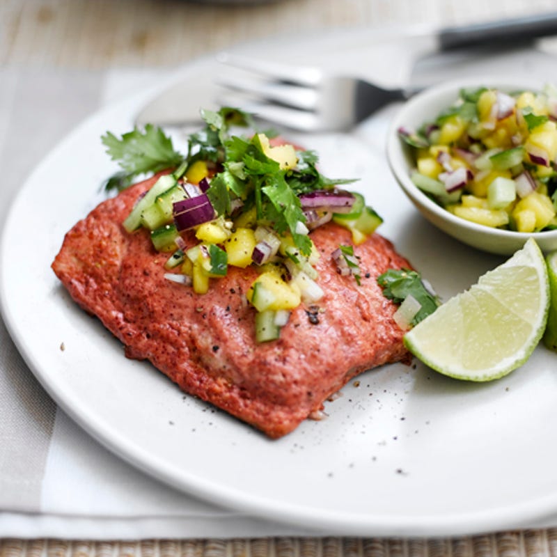 Photo de/du Saumon tandoori et sa sauce à la mangue épicée par WW