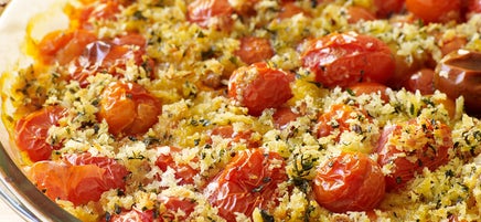 Tomates cerise rôties en crumble