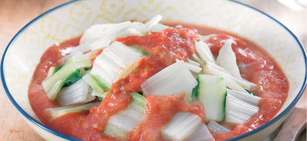 Côtes de bettes au coulis de tomate