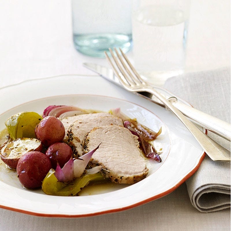 Photo de/du Rôti de porc et ses accompagnements par WW