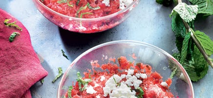 Granité de pastèque menthe feta