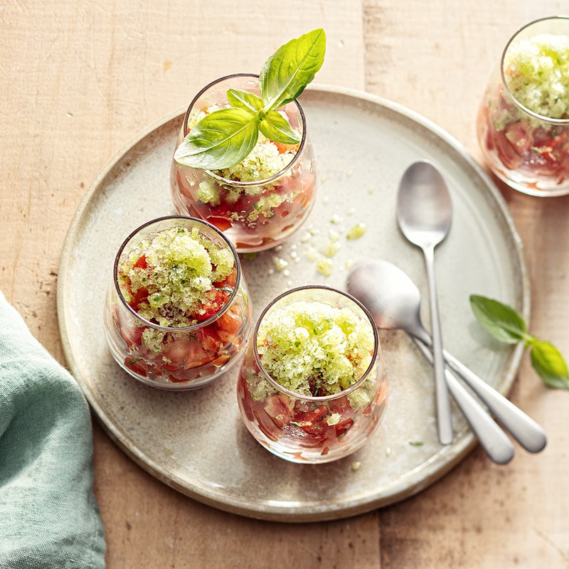 Tartare de tomates au basilic