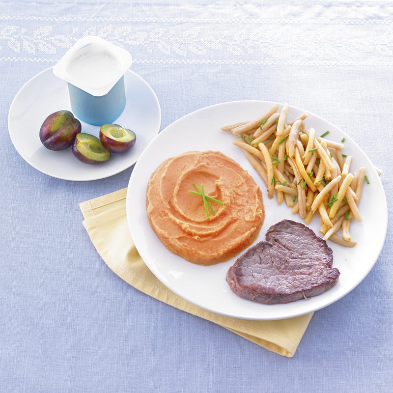 Photo de/du Tournedos et sa purée de patate douce par WW