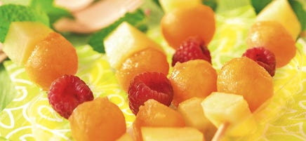 Brochette aux deux melons