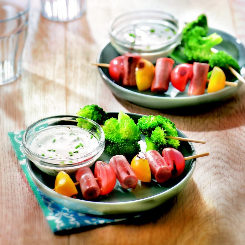 Photo de/du Snack à la saucisse de volaille, sauce dip par WW