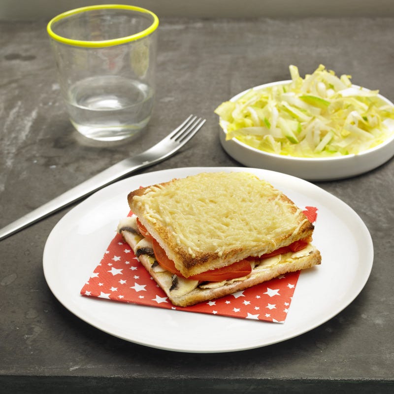 Croque pizza végétarien