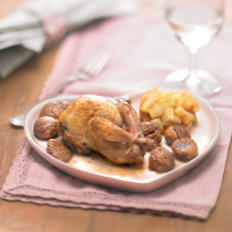 Cailles farcies aux marrons