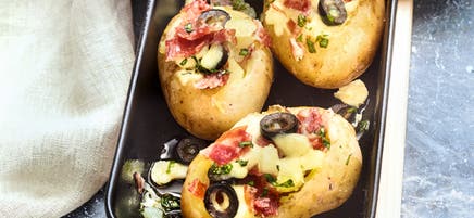 Pommes de terre farcies à la mozzarella