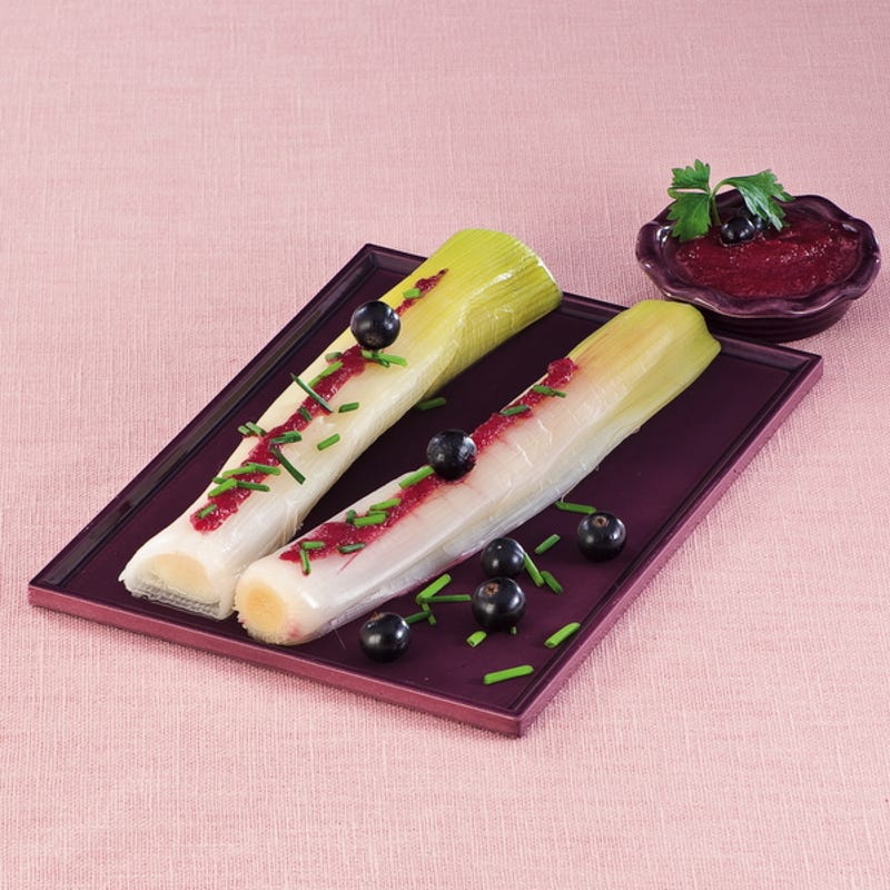Photo de/du Poireaux à la vinaigrette de betterave par WW