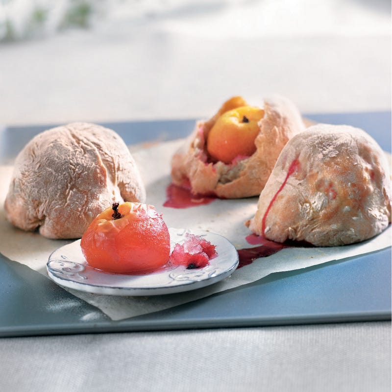 Photo de/du Nectarines en croûte de sel, granité de thé aux fruits rouges par WW