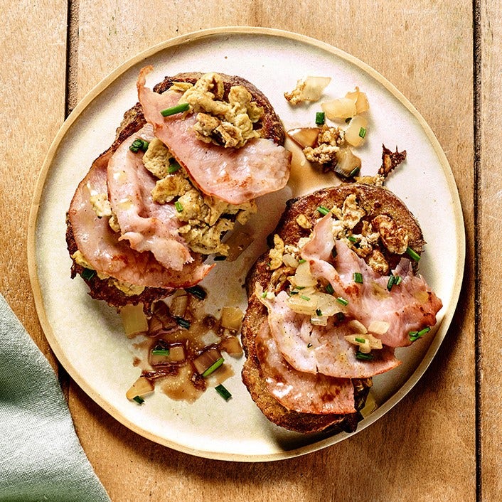 Pain perdu aux oignons et au bacon