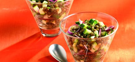 Salade de lentilles et courgettes au citron vert