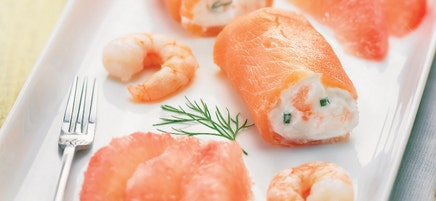 Rouleaux de saumon fumé au pamplemousse
