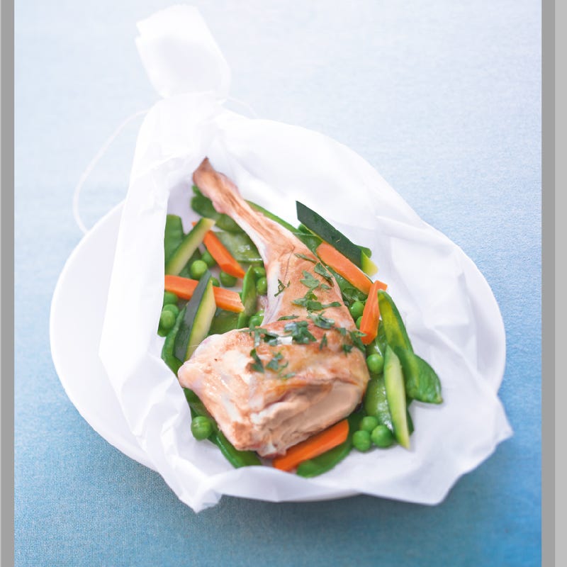 Papillote de lapin à la coriandre