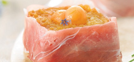 Mousse de melon au Porto et jambon cru