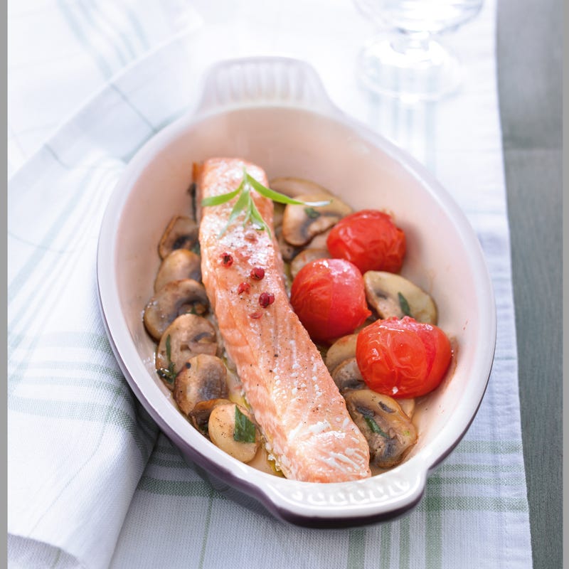 Filet de saumon aux champignons