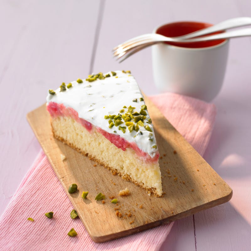 Photo de/du Gâteau à la rhubarbe et crème de pistaches par WW