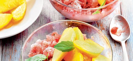 Sorbet pastèque et nectarines fraîches