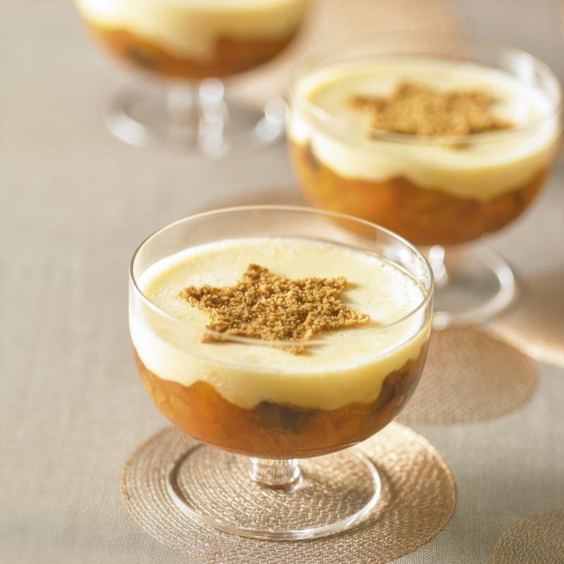 Flan aux fruits épicés et biscuit croustillant