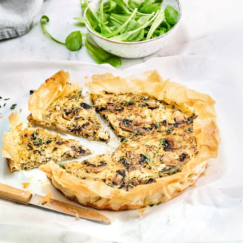Quiche aux champignons et thym