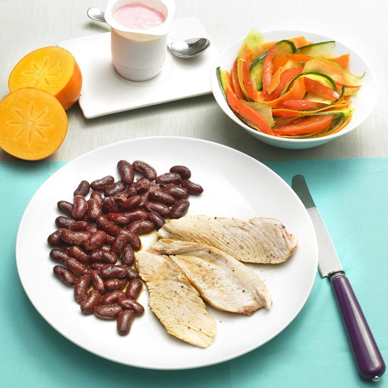 Photo de/du Filet de poulet aux haricots rouges et salade de crudités par WW