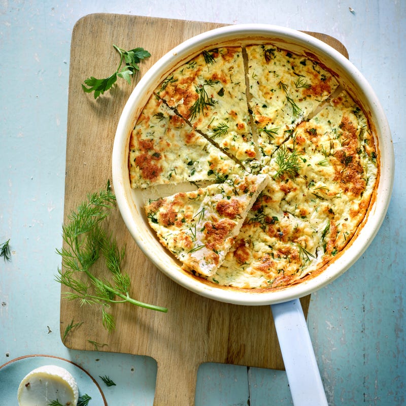 Frittata au chèvre et aux herbe