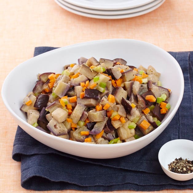 Aubergines à la crème poivrée