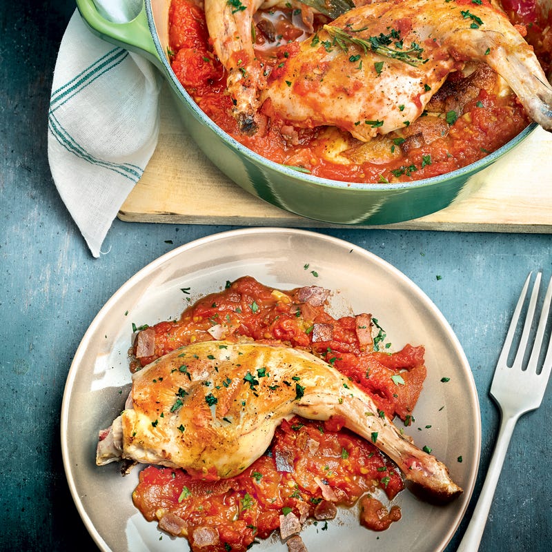 Cuisses de lapin à la compote de tomates