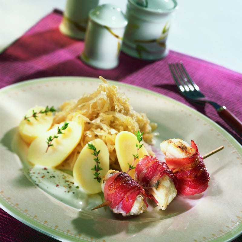 Photo de/du Brochette de lotte à la choucroute d'été par WW