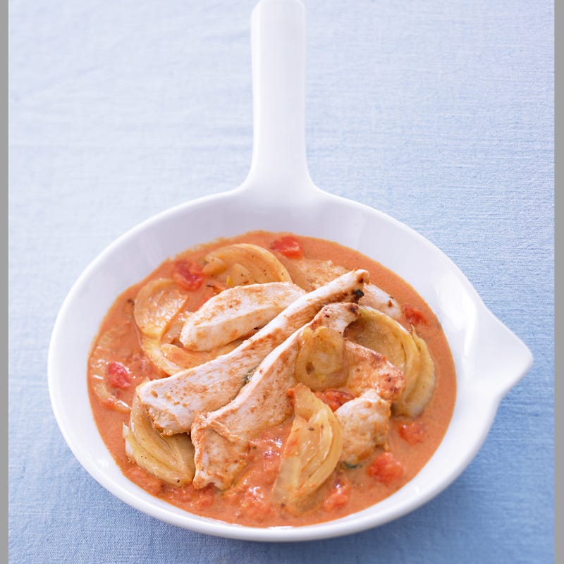 Emincé de dinde et fenouil à l'indienne