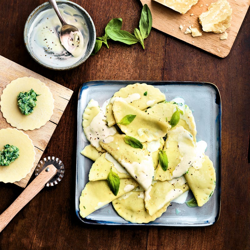 Ravioli ricotta, épinards
