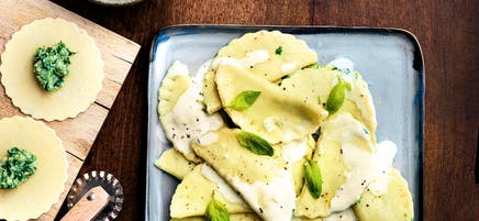 Ravioli ricotta, épinards
