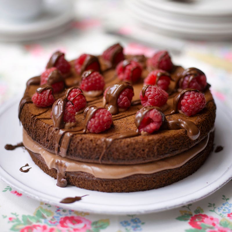 Photo de/du Gâteau au chocolat et aux framboises par WW