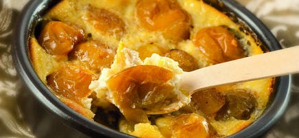 Clafoutis aux mirabelles et à la crème de marron
